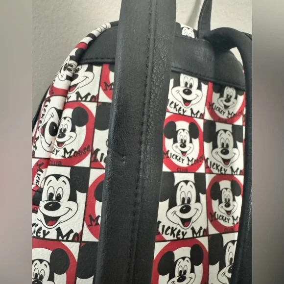 Disney Parks Loungefly Mickey Mouse Club White Black Red Mini Backpack - Picture 5 of 10